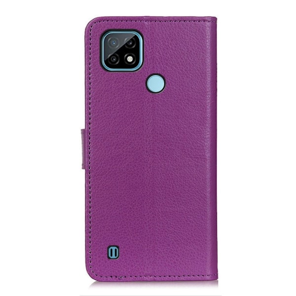 Realme C21 - Litchi Läder Fodral - Lila Lila