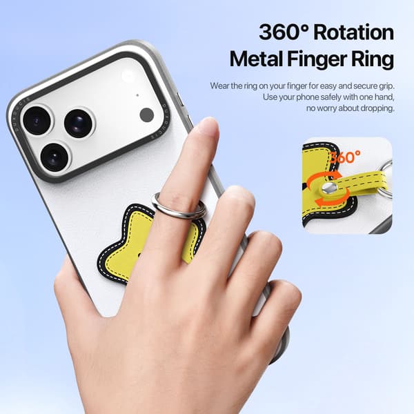 DUX DUCIS iPhone 18 Pro Max 17 Pro Max Skal PU-Läder Stjärna Vit