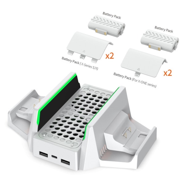 DOBE Xbox S/X Laddningsställ Med Laddare, Kylkning Och Batteripa