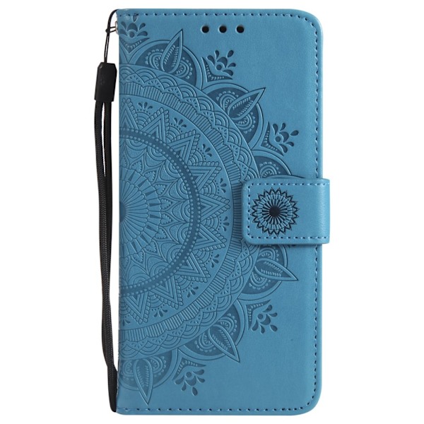 iPhone 16e Fodral Mandala Läder Blå