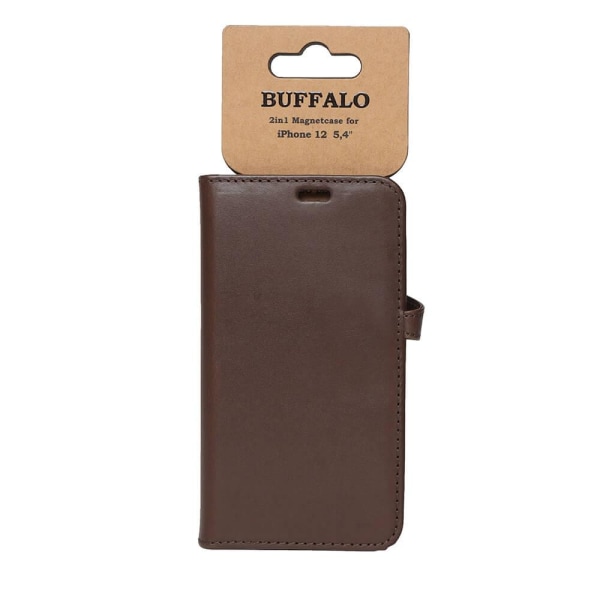 Buffalo iPhone 12 Mini Fodral 2in1 Äkta Läder Brun