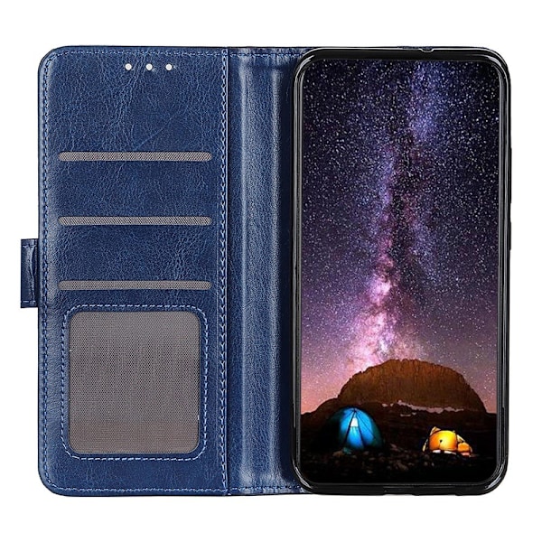 iPhone 13 Pro Fodral Crazy Horse Läder Blå Blå