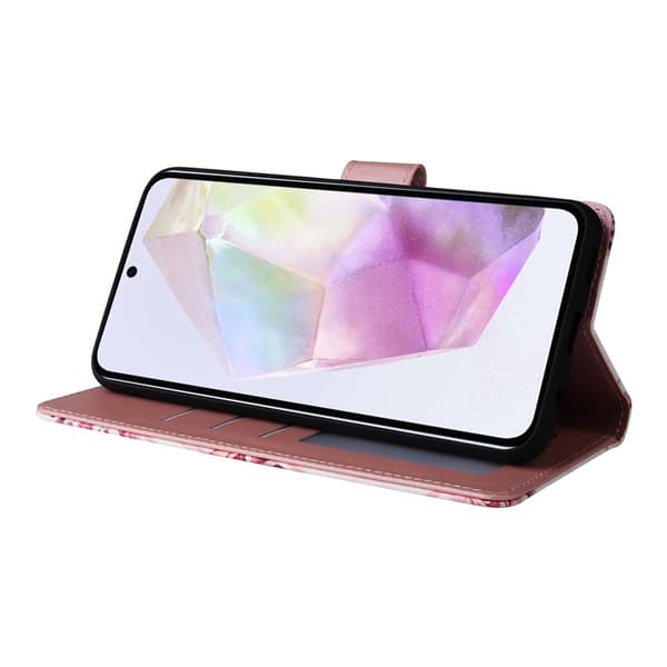 Samsung Galaxy A18/A17/A26 Fodral Läder Marmor Rosa