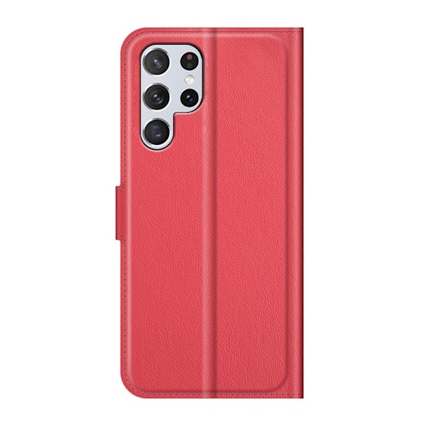 Samsung Galaxy S22 Ultra Fodral Litchi Läder Röd