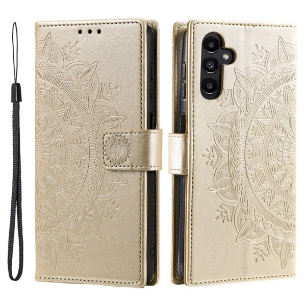 Samsung Galaxy S23 FE Fodral Mandala Läder Guld