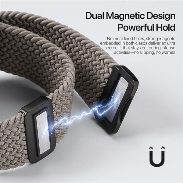 DUX DUCIS Apple Watch 42/44/45/46/49 mm Armband Flätat Grå