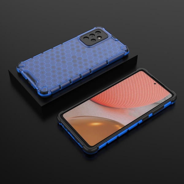 Samsung Galaxy A72 - Armor Honeycomb Textur Skal - Blå Blue Blå