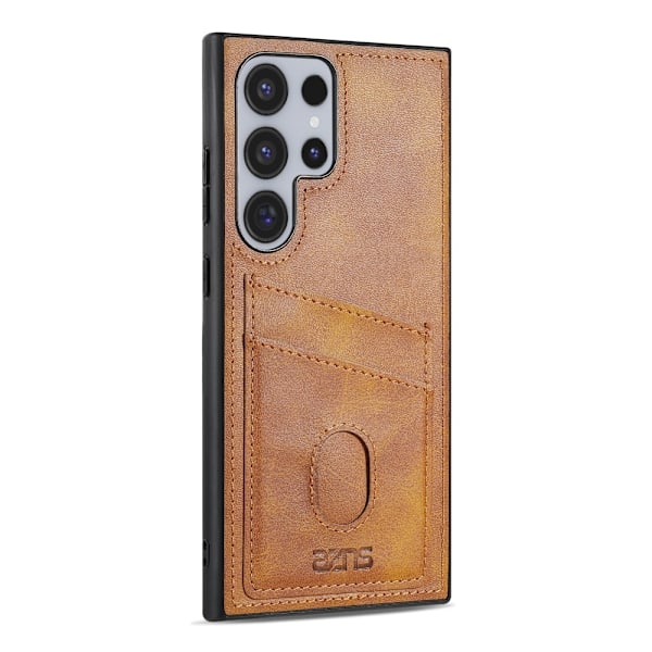 AZNS Samsung Galaxy S25 Ultra Skal Med Kortfack Läder Brun