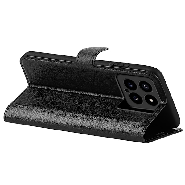 Xiaomi 14 Fodral Litchi Läder Svart