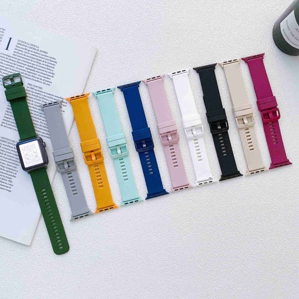 Apple Watch 42/44/45/46/49 mm Armband Silikon Grå