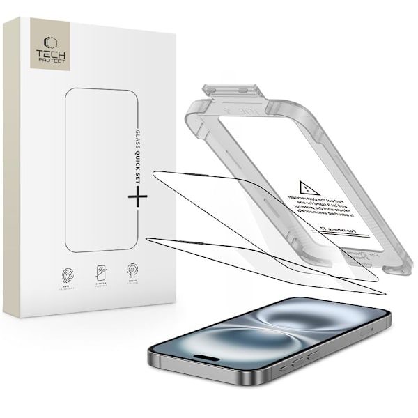 Tech-Protect iPhone 17 2-PACK Skärmskydd Quick Set+ Svart
