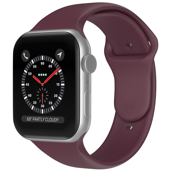 Apple Watch 38/40/41 mm Silikon Armband (S/M) Vinröd
