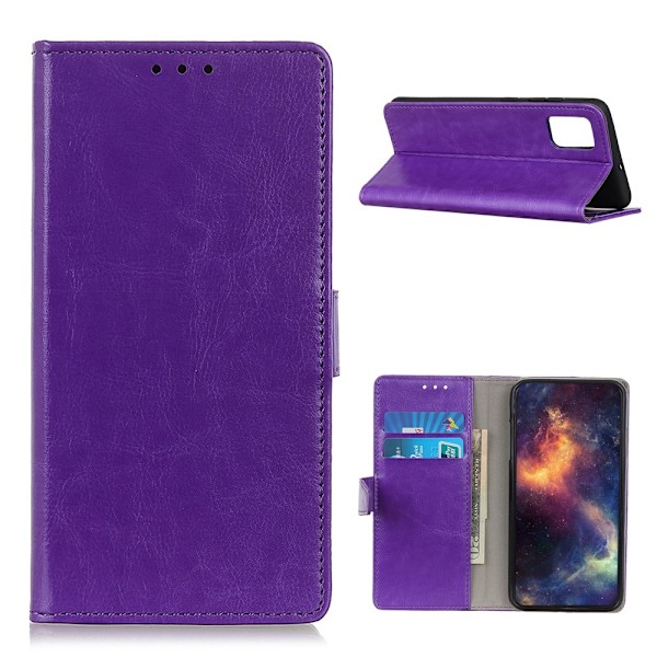Samsung Galaxy A02s - Crazy Horse Fodral - Lila Purple Lila