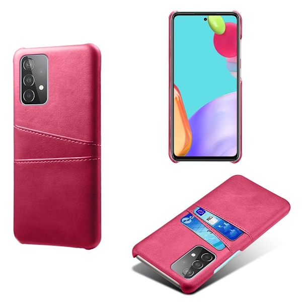 Samsung Galaxy A52 / A52s - KSQ Skal Med Kortfack - Rosa Red Röd
