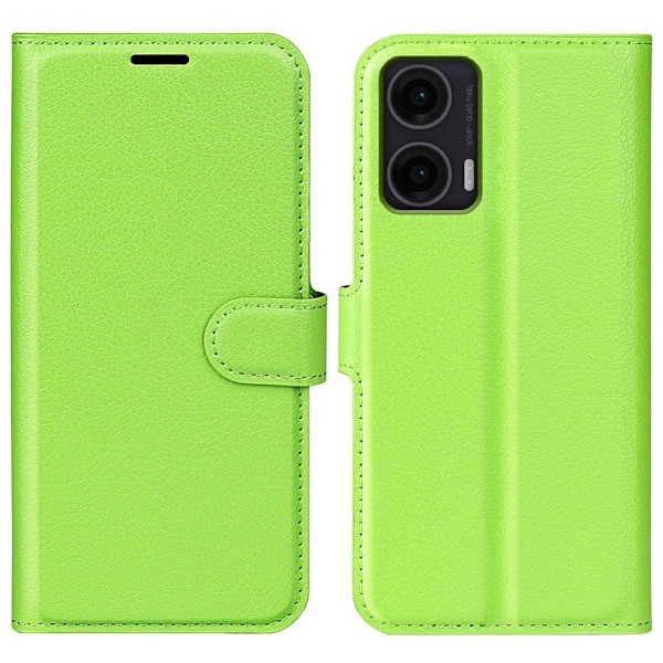 Motorola Moto G35 5G Fodral Litchi Läder Grön