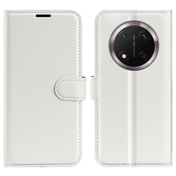 Honor Magic7 Lite Fodral Litchi Läder Vit