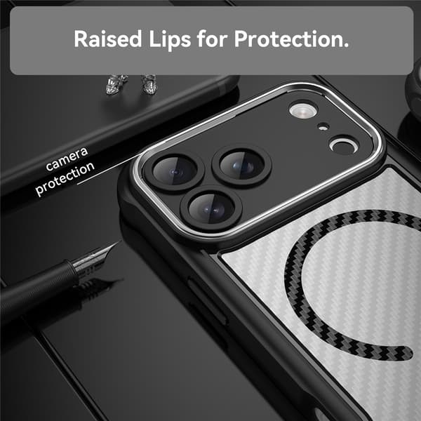 iPhone 17 Pro Max Skal MagSafe Kolfiber Textur Svart