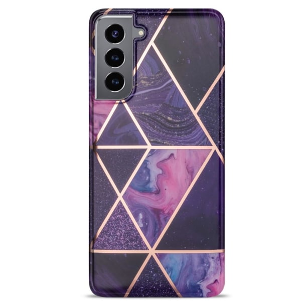 Samsung Galaxy S21 - Marmor TPU Skal - Lila Purple Lila