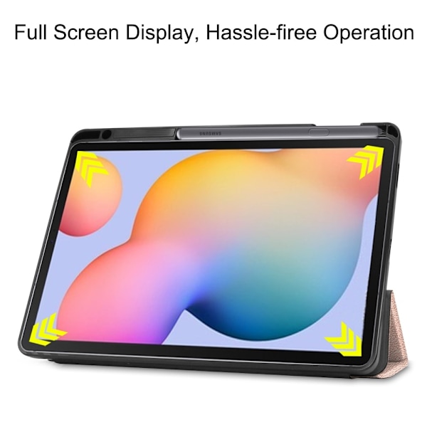 Samsung Galaxy Tab S6 Lite - Tri-Fold Fodral Med Pennhållare - Roséguld