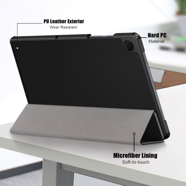 Samsung Galaxy Tab A9 Plus Fodral Tri-Fold PU Läder Svart