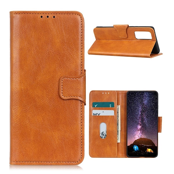 Samsung Galaxy A72 - Crazy Horse Läder Fodral - Brun Brown Brun