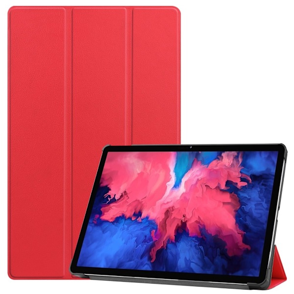 Lenovo Tab P11 / P11 Plus - Tri-Fold Läder Fodral - Röd Red Röd