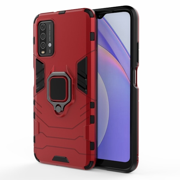 Xiaomi Redmi 9T - Hybrid Ring Skal - Röd Red Röd