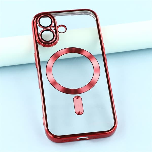 iPhone 17 Skal MagSafe Electroplated TPU Röd