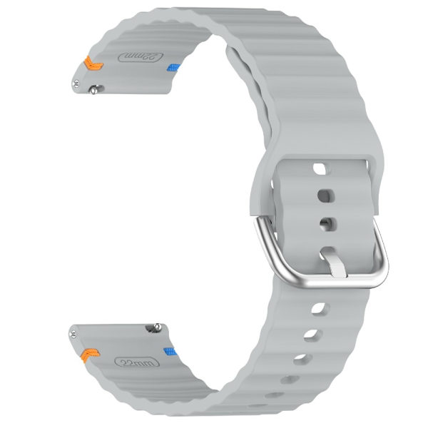 Klockarmband 20 mm Silikon Wave Design Grå