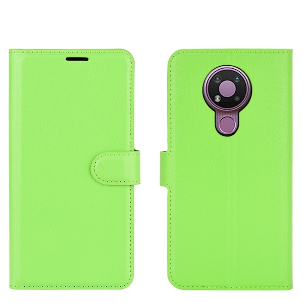 Nokia 3.4 - Litchi Läder Fodral - Grön Green Grön