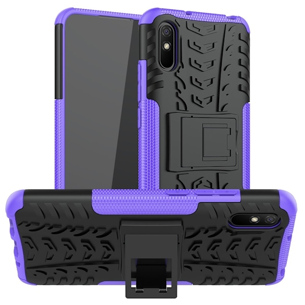 Xiaomi Redmi 9A - Stöttåligt Skal med Stöd - Lila Purple Lila