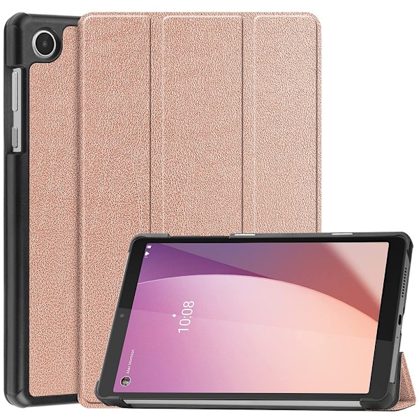 Lenovo Tab M8 (Gen 4) Fodral Tri-Fold Läder Roséguld