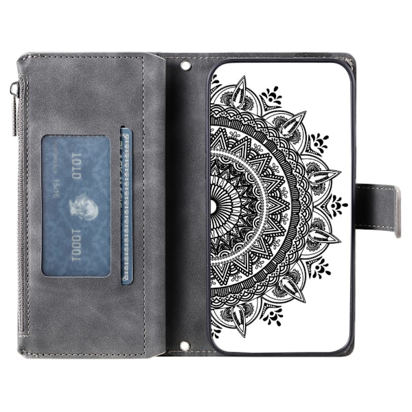 Xiaomi Redmi Note 14 5G Fodral Mandala Läder Grå