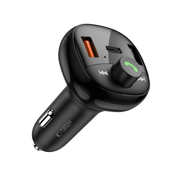 Tech-Protect 72W PD USB-C / USB-A Billaddare Med Bluetooth FM Sändare
