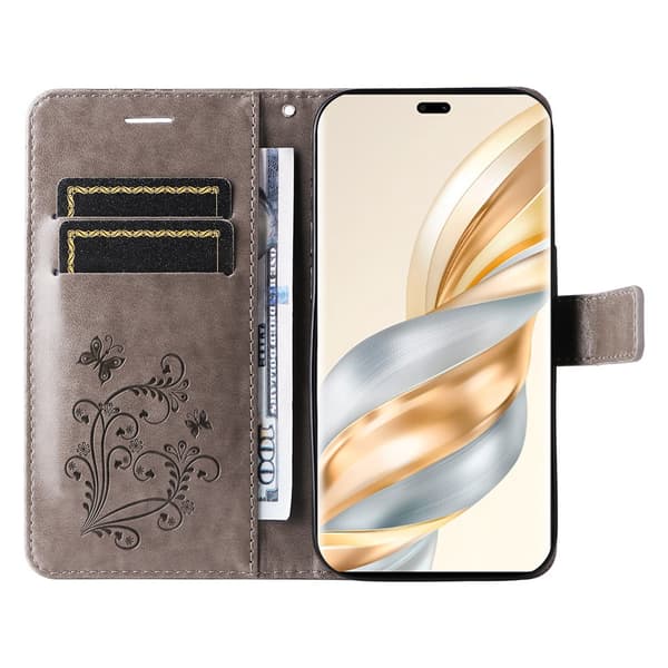 Honor Magic7 Lite Fodral Med Fjäril Tryck Grå
