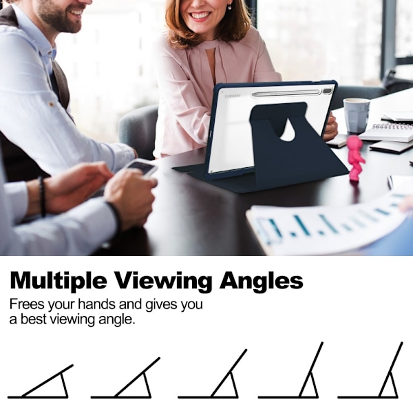Samsung Galaxy Tab S10 Plus Fodral 360° Rotation Mörk Blå