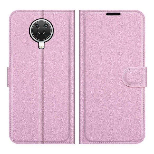 Nokia G10 / G20 Fodral Litchi Läder Ljus Rosa