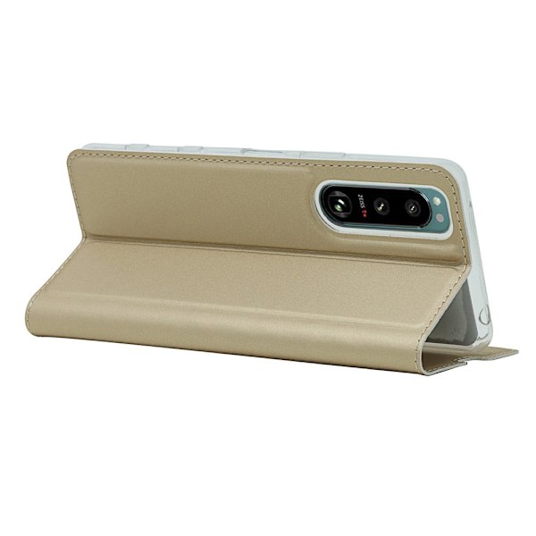 Sony Xperia 5 III Fodral Skin Touch Läder Guld