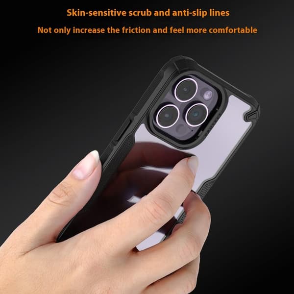 iPhone 16 Pro Max Skal Hybrid Transparent / Svart