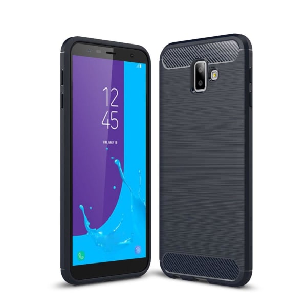 Samsung Galaxy J6 Plus - Brushed TPU Skal - Mörk Blå DarkBlue Mörk Blå