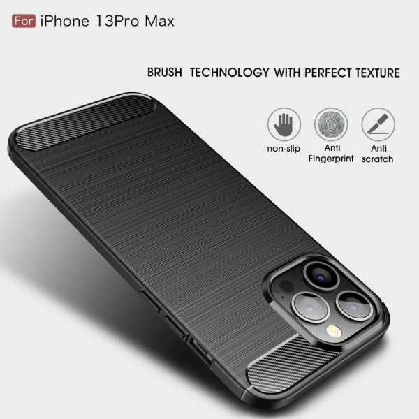 iPhone 13 Pro Max - Borstad Stål Textur Skal - Blå