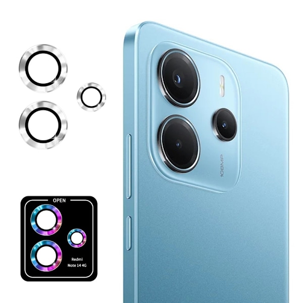 ENKAY Redmi Note 14 4G Linsskydd Härdat Glas Silver