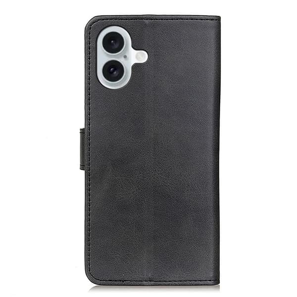 iPhone 17 Plånboksfodral Läder Svart