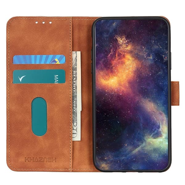 KHAZNEH iPhone 16 Pro Fodral Retro Läder Brun