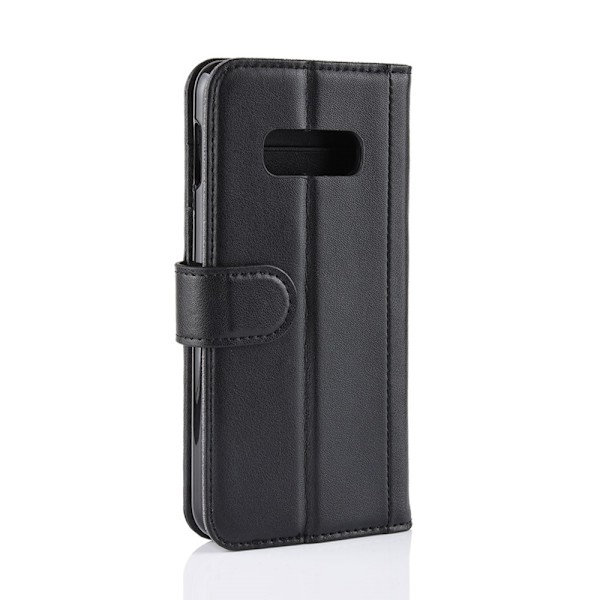 Samsung Galaxy S10e - Premium Split Läder Fodral - Svart Black Svart