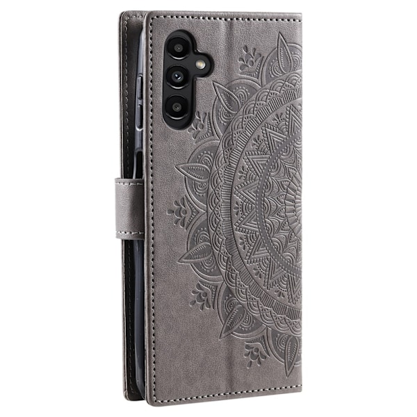 Samsung Galaxy A35 5G Fodral Mandala Läder Grå