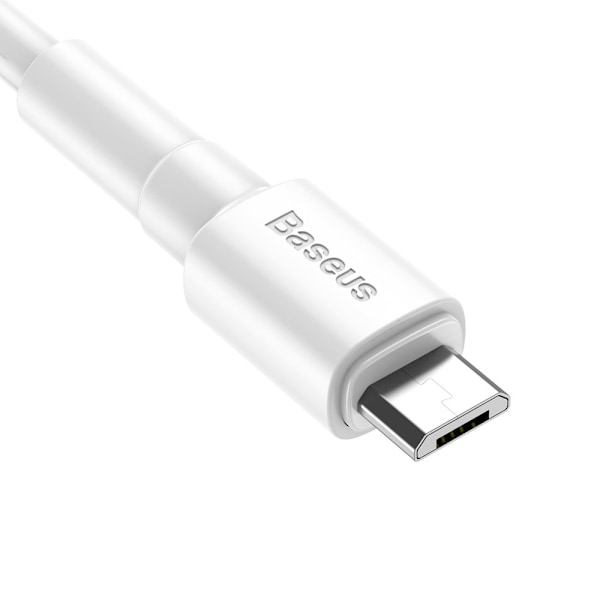 Baseus 1m 2.4A Micro USB Laddningskabel - Vit White Vit