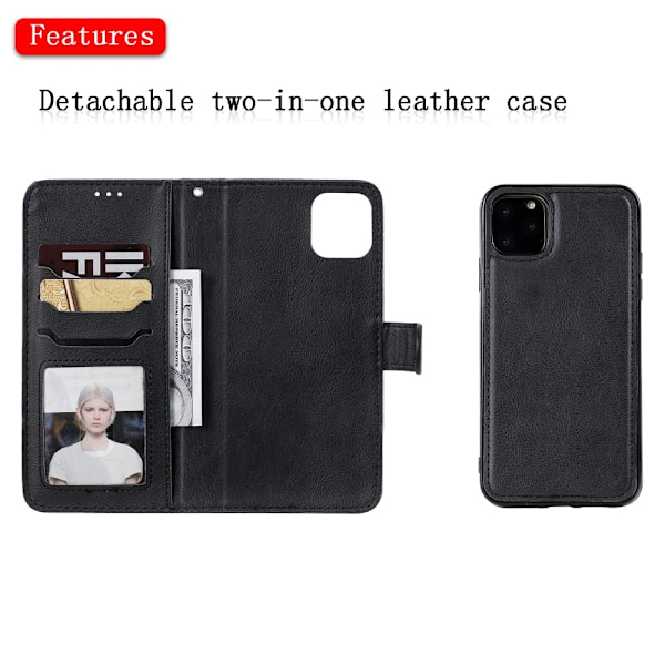iPhone 11 Pro Max - Plånboksfodral / Magnet Skal - Svart Black Svart