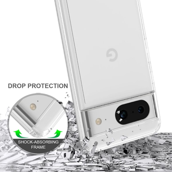 Google Pixel 8 Skal Akryl/TPU Hybrid Transparent