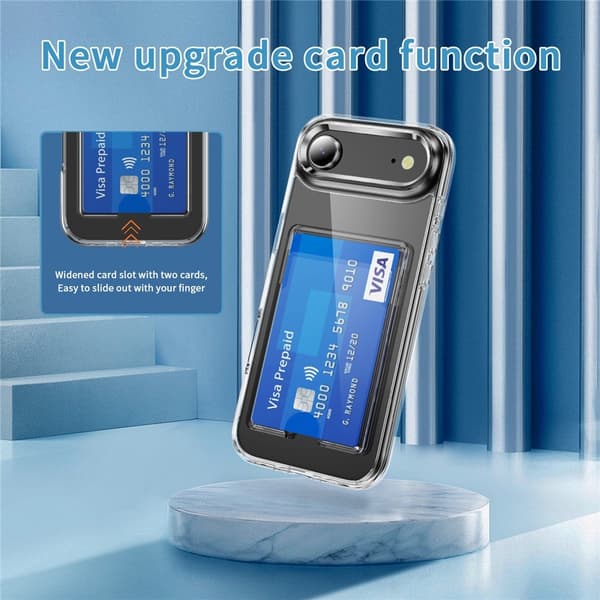 iPhone Air Skal Med Kortfack Transparent